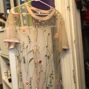 Embroidered tshirt dress